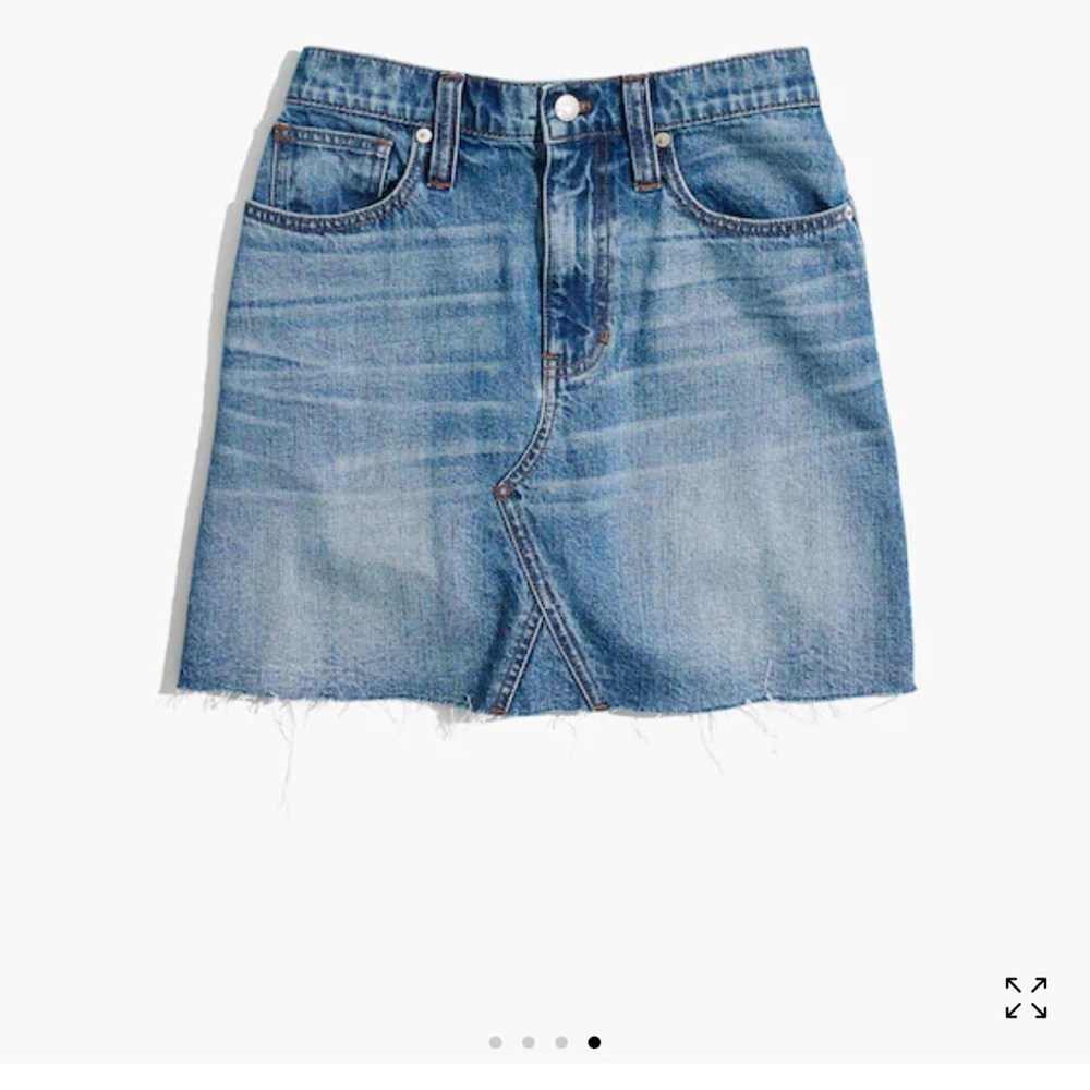 Madewell Denim A-Line Raw Hem Miniskirt in Lakeline Wash Size 31 - Picture 13 of 13